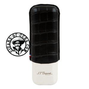 S.T. Dupont Croco Dandy Black Double Cigar Case Box