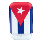 Elie Bleu Cigar Case - Cuban Flag - 3 Box