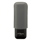 S.T. Dupont Leather And Metal Cigar Case - Matte Graphite & Black - 2 Cigare Box